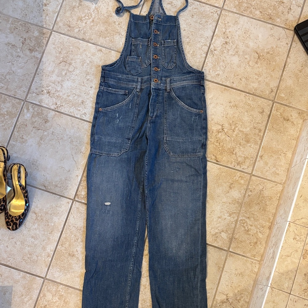 Anthropologie Pilcro and the letterpress Denim Overalls with Button Front. Sz 26